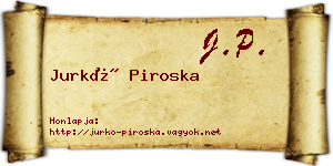 Jurkó Piroska névjegykártya